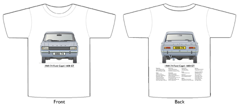 Ford Capri MkI 1600GT 1969-74 T-shirt Front & Back